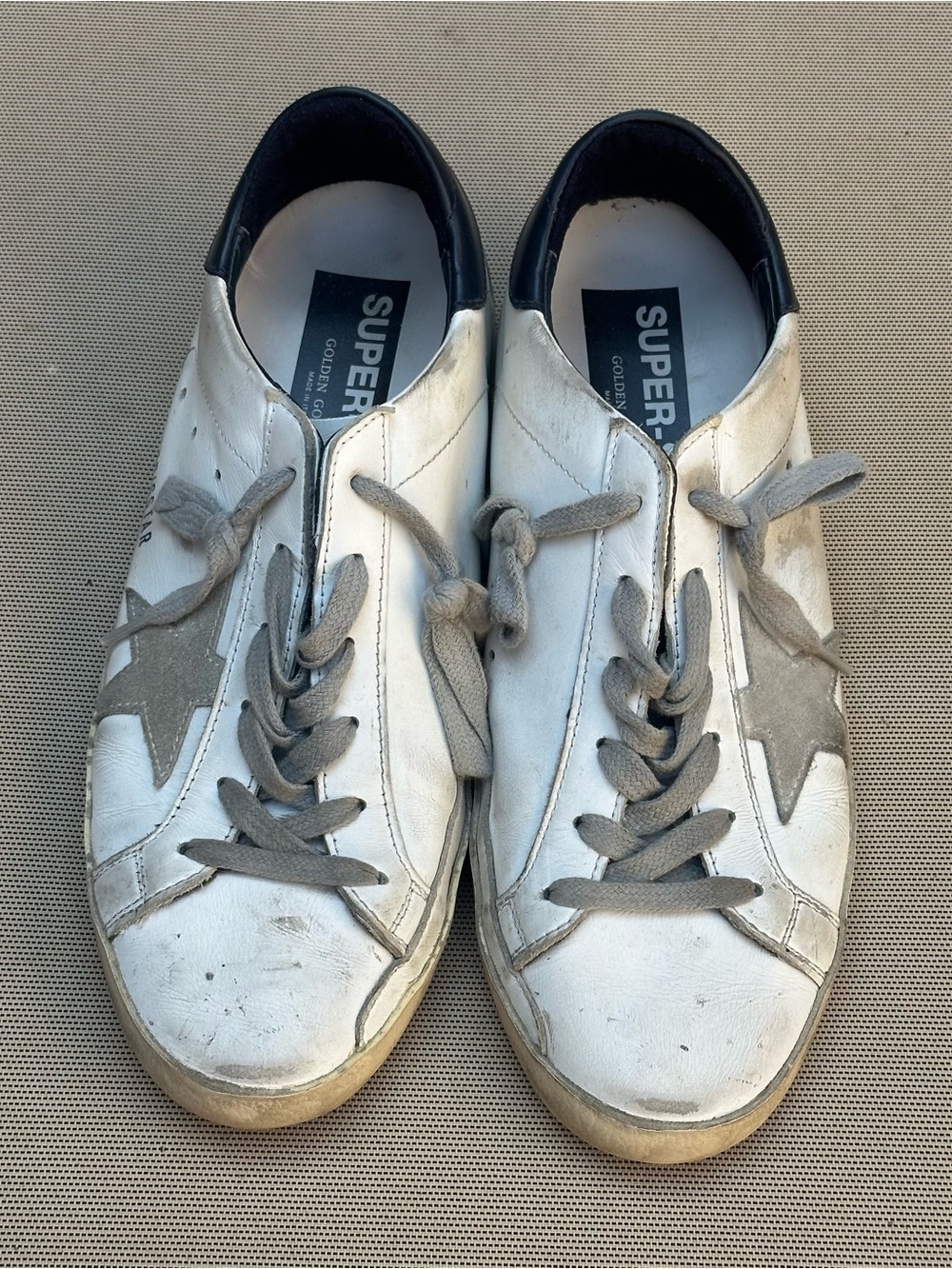 Golden Goose STAR White Leather Low-Top Sneakers with Gray Star